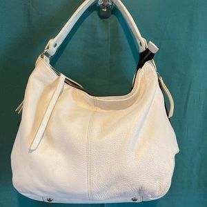 Perlina leather hobo bag in white